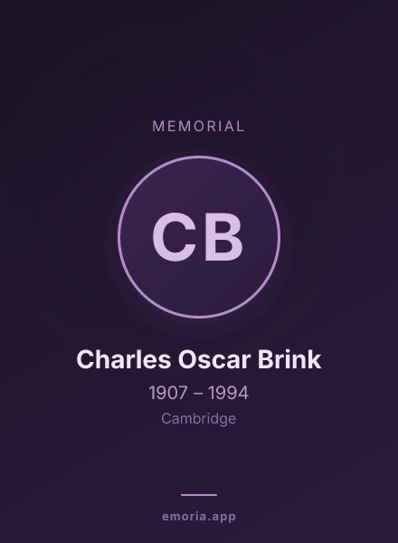 Memorial portrait of Charles Oscar Brink