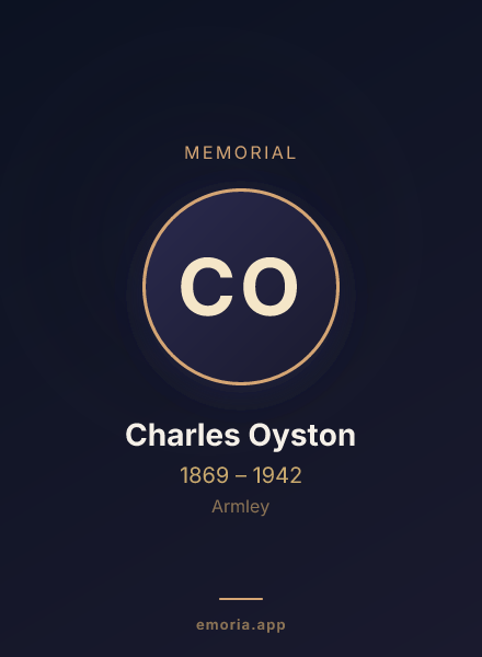 Memorial portrait of Charles Oyston
