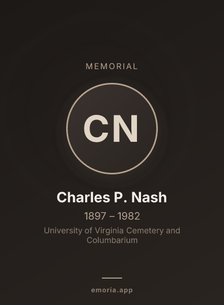 Memorial portrait of Charles P. Nash