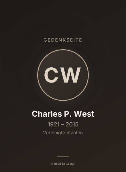 Gedenkportrait von Charles P. West