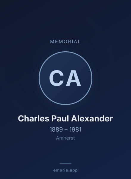 Memorial portrait of Charles Paul Alexander