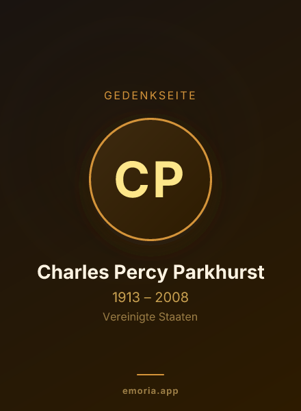 Gedenkportrait von Charles Percy Parkhurst
