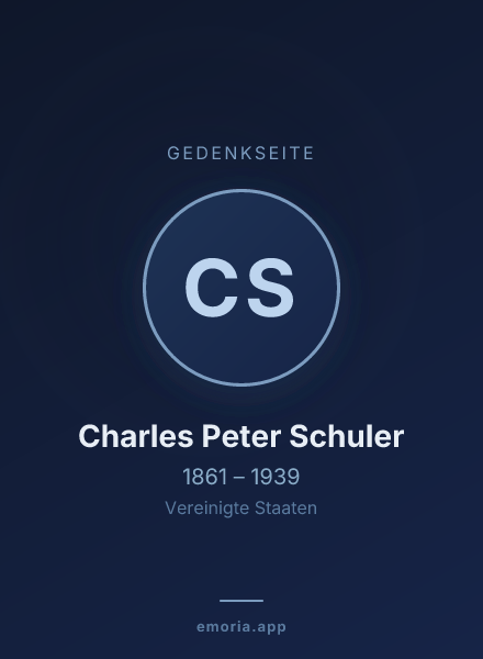 Gedenkportrait von Charles Peter Schuler