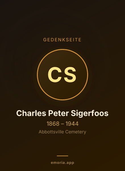 Gedenkportrait von Charles Peter Sigerfoos