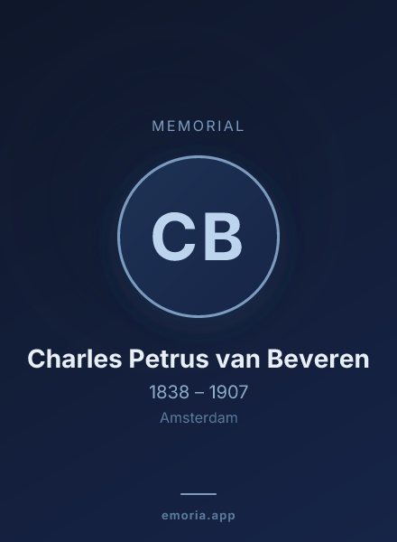Memorial portrait of Charles Petrus van Beveren
