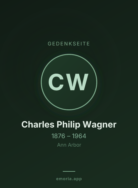 Gedenkportrait von Charles Philip Wagner