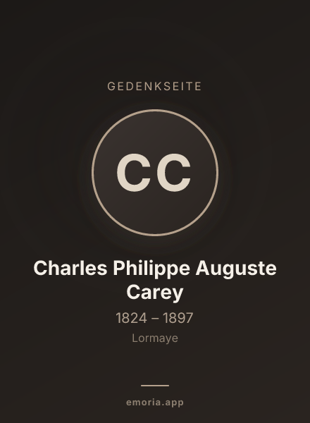 Gedenkportrait von Charles Philippe Auguste Carey