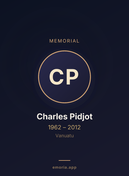 Memorial portrait of Charles Pidjot