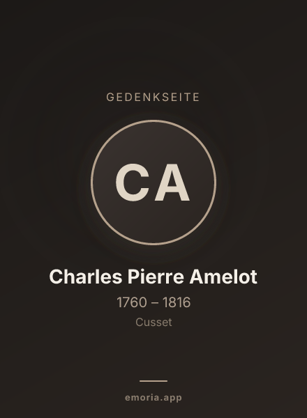 Gedenkportrait von Charles Pierre Amelot