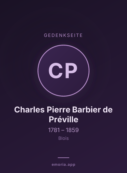 Gedenkportrait von Charles Pierre Barbier de Préville