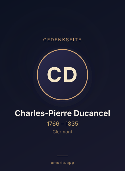 Gedenkportrait von Charles-Pierre Ducancel