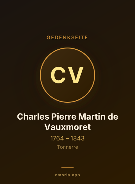 Gedenkportrait von Charles Pierre Martin de Vauxmoret