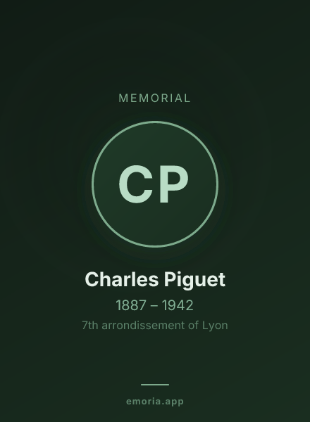 Memorial portrait of Charles Piguet
