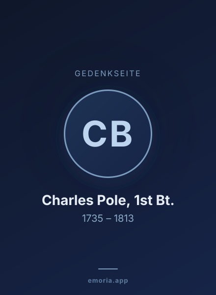 Gedenkportrait von Charles Pole, 1st Bt.