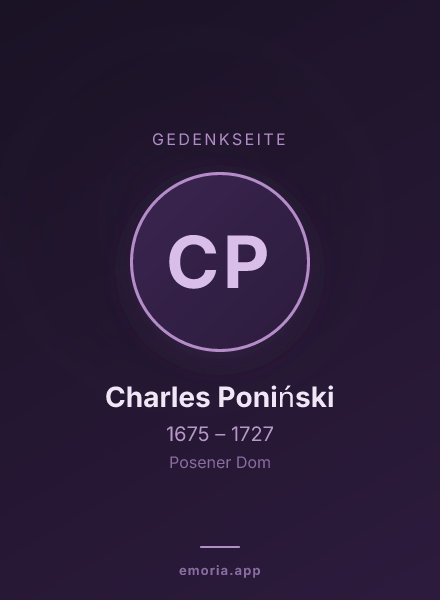 Gedenkportrait von Charles Poniński