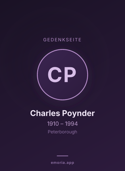 Gedenkportrait von Charles Poynder