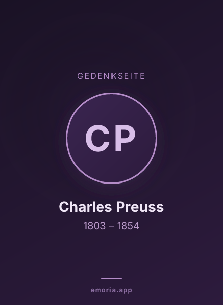 Gedenkportrait von Charles Preuss