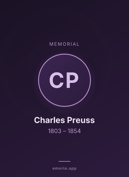 Memorial portrait of Charles Preuss
