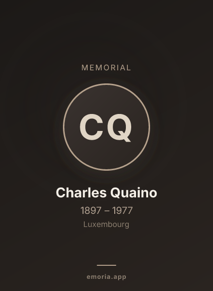 Memorial portrait of Charles Quaino