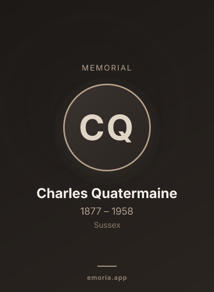 Memorial portrait of Charles Quatermaine