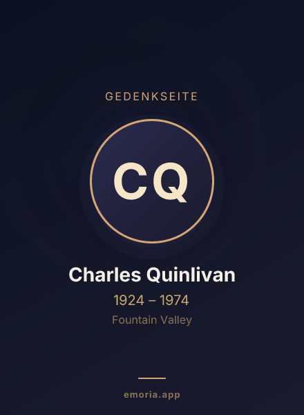 Gedenkportrait von Charles Quinlivan