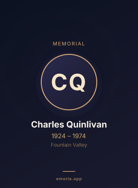 Memorial portrait of Charles Quinlivan