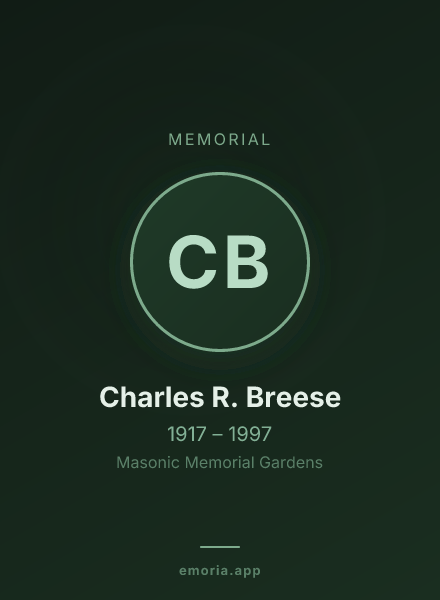 Memorial portrait of Charles R. Breese