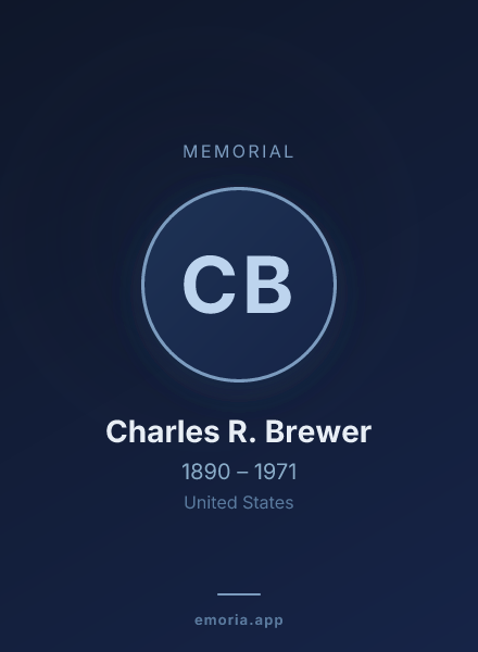 Memorial portrait of Charles R. Brewer