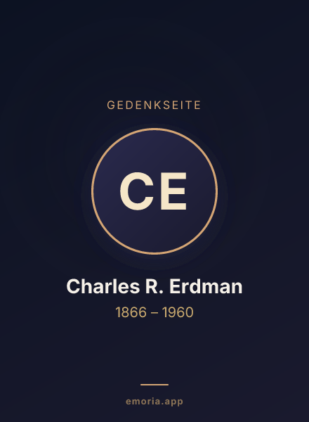 Gedenkportrait von Charles R. Erdman