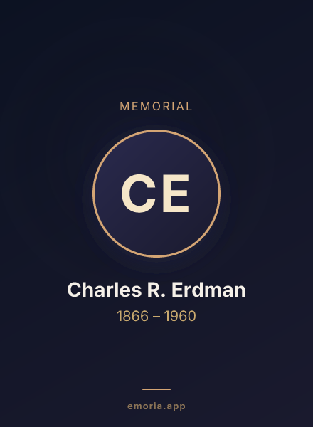 Memorial portrait of Charles R. Erdman