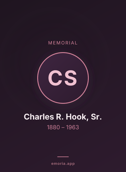 Memorial portrait of Charles R. Hook, Sr.