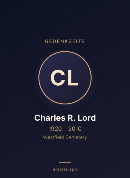 Gedenkportrait von Charles R. Lord