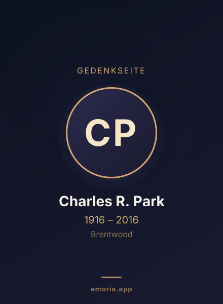 Gedenkportrait von Charles R. Park