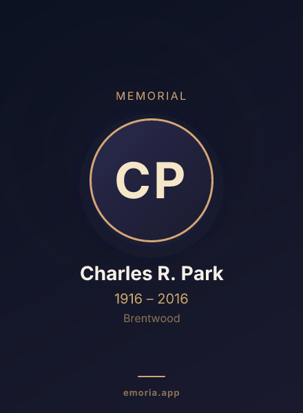 Memorial portrait of Charles R. Park