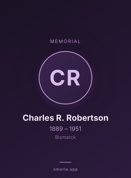 Memorial portrait of Charles R. Robertson