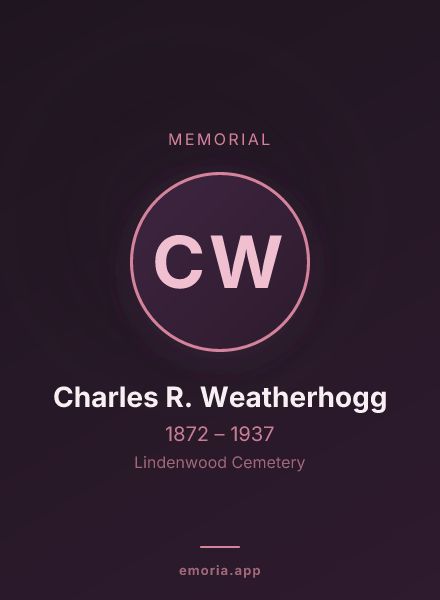 Memorial portrait of Charles R. Weatherhogg