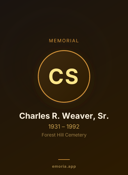 Memorial portrait of Charles R. Weaver, Sr.