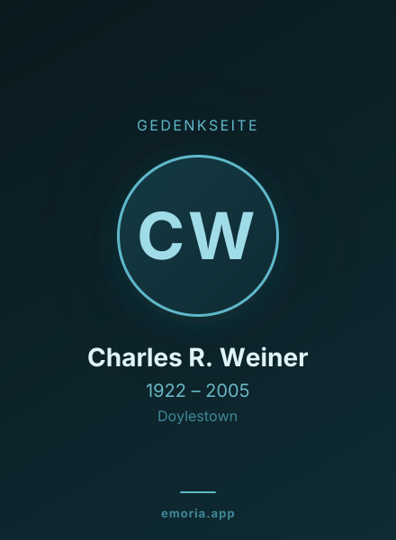 Gedenkportrait von Charles R. Weiner