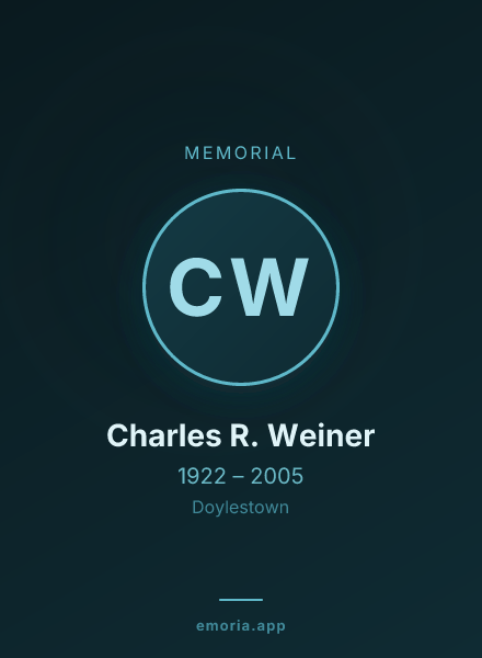 Memorial portrait of Charles R. Weiner