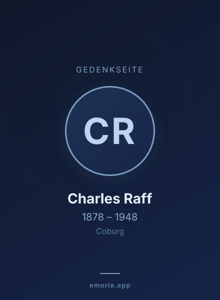 Gedenkportrait von Charles Raff