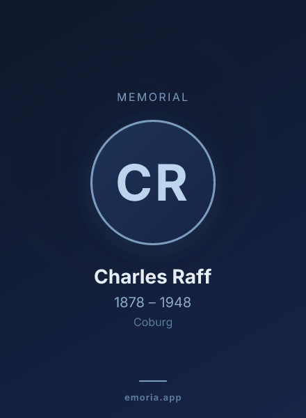 Memorial portrait of Charles Raff