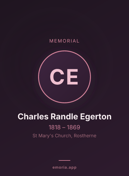 Memorial portrait of Charles Randle Egerton