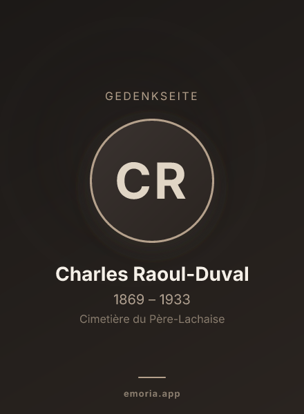 Gedenkportrait von Charles Raoul-Duval