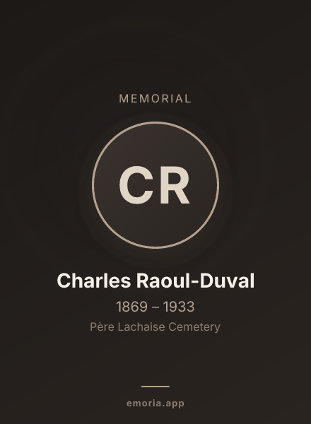Memorial portrait of Charles Raoul-Duval