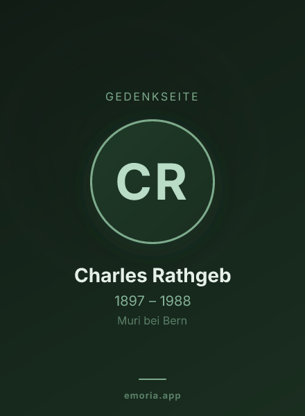 Gedenkportrait von Charles Rathgeb