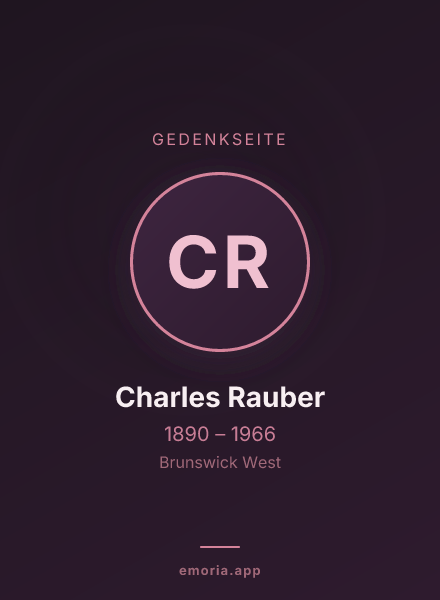 Gedenkportrait von Charles Rauber