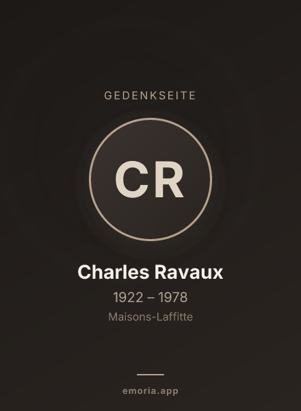 Gedenkportrait von Charles Ravaux