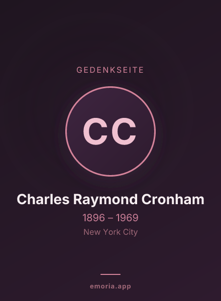 Gedenkportrait von Charles Raymond Cronham