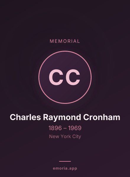 Memorial portrait of Charles Raymond Cronham