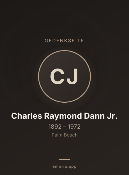 Gedenkportrait von Charles Raymond Dann Jr.